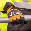 imageKlein Tools 60621 Gloves Thinsulate Lined Thermal Winter Weather Work Gloves Hook and Loop Wrist Closure Size XL Knit OrangeBlack FabricLarge