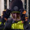 imageKlein Tools 60621 Gloves Thinsulate Lined Thermal Winter Weather Work Gloves Hook and Loop Wrist Closure Size XL Knit OrangeBlack FabricLarge