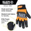 imageKlein Tools 60621 Gloves Thinsulate Lined Thermal Winter Weather Work Gloves Hook and Loop Wrist Closure Size XL Knit OrangeBlack FabricMedium