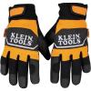 imageKlein Tools 60621 Gloves Thinsulate Lined Thermal Winter Weather Work Gloves Hook and Loop Wrist Closure Size XL Knit OrangeBlack FabricLarge