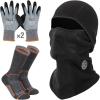imageKlein Tools 80103 Balaclava Winter Kit with Fleece Balaclava 2 Thermal Dipped Winter Gloves Performance Thermal Socks Large 4Piece