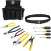 imageKlein Tools 92911 Tool Kit Apprentice Tool Set  4 Pliers Wire Stripper and Cutter 4 Screwdrivers Belt and Pouch 11PieceApprentice 11Piece Kit