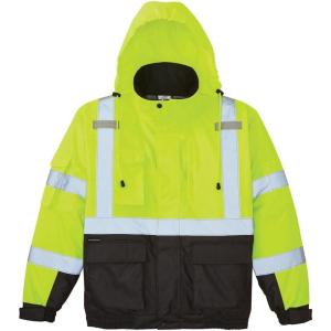 imageKlein Tools 60380 Bomber Jacket HighVisibility Reflective Winter Jacket 220Gram Insulation for Superior Warmth ANSI Compliant XXL