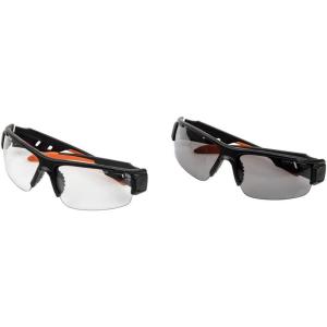 imageKlein Tools 60536 Safety Glasses Professional PPE Protective Eyewear with Semi Frame Scratch Resistant and AntiFog IndoorOutdoor LensGray Lens Combo Pack