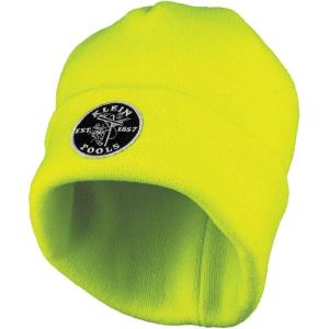 imageKlein Tools 60568 Heavy Knit Hat with Wide Cuff Yellow One Size Fits Most Vintage Patch Logo