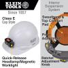 imageKlein Tools 60107RL Hard Hat Rechargeable Headlamp NonVented Cap Style Padded SelfWicking OdorResistant Sweatband Tested up to 20kVWhite