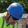 imageKlein Tools 60146 Safety Helmet NonVented Rechargeable Headlamp Tested to Tough Industrial Hard Hat Safety Standards WhiteBlue