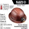 imageKlein Tools 60452 Hard Hat Full Brim Class G KONSTRUCT Series Hard Hat SweatWicking Sweatband Top Pad BrownHard Hat wRechargeable Light