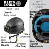 imageKlein Tools 60515 Safety Helmet NonVented Class E with Rechargeable Lamp and Chin Strap Premium KARBN Pattern Tested up to 20kVHelmet