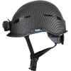 imageKlein Tools 60515 Safety Helmet NonVented Class E with Rechargeable Lamp and Chin Strap Premium KARBN Pattern Tested up to 20kVHelmet