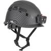 imageKlein Tools 60517 Safety Helmet Vented Class C with Rechargeable Lamp and Chin Strap Premium KARBN Pattern Adjustable Vents