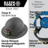 imageKlein Tools Hard Hat NonVented Full Brim Premium KARBN Pattern Class E Tested up to 20kV Padded SweatWicking Sweatband Top PadHard Hat wRechargeable Light