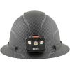 imageKlein Tools Hard Hat NonVented Full Brim Premium KARBN Pattern Class E Tested up to 20kV Padded SweatWicking Sweatband Top PadHard Hat wRechargeable Light
