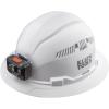 imageKlein Tools 60407RL Hard Hat Rechargeable Headlamp Vented Full Brim Style Padded SelfWicking OdorResistant Sweatband White