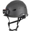 imageKlein Tools 60515 Safety Helmet NonVented Class E with Rechargeable Lamp and Chin Strap Premium KARBN Pattern Tested up to 20kVHelmet