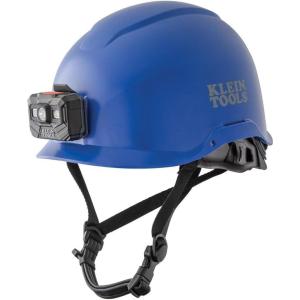 imageKlein Tools 60148 Safety Helmet NonVented Rechargeable Headlamp Tested to Tough Industrial Hard Hat Safety Standards Blue