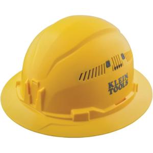 imageKlein Tools 60262 Hard Hat Vented Full Brim Style Padded SelfWicking OdorResistant Sweatband YellowYellow
