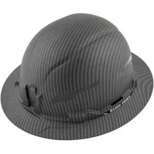 imageKlein Tools Hard Hat NonVented Full Brim Premium KARBN Pattern Class E Tested up to 20kV Padded SweatWicking Sweatband Top PadHard Hat