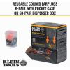 imageKlein Tools 605036 Corded Earplugs 25dB NRR Reusable Orange Ear Protection with Case for Construction Loud Noise Reduction 6Pack50Pair Dispenser