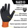 imageKlein Tools 60579 Work Gloves Knit Dipped Cut Resistant ANSI A1 Nitrile Coated Gloves NylonSpandex Touchscreen Capable Small 2PairSmall