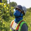 imageKlein Tools VISORCLR Clear Visor for Hard Hat and Safety Helmet Low Profile Impact Rated Anti Fog Scratch Resistant FlipUp UV ProtectionGray Tint