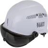 imageKlein Tools VISORCLR Clear Visor for Hard Hat and Safety Helmet Low Profile Impact Rated Anti Fog Scratch Resistant FlipUp UV ProtectionGray Tint