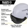 imageKlein Tools VISORCLR Clear Visor for Hard Hat and Safety Helmet Low Profile Impact Rated Anti Fog Scratch Resistant FlipUp UV ProtectionGray Tint