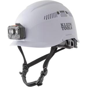 imageKlein Tools 60150 Safety Helmet Vented Rechargeable Headlamp Tested to Tough Industrial Hard Hat Safety Standards White