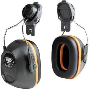 imageKlein Tools 60502 Ear Muffs with Hard Hat Full Brim Attachment 26dB NRR for Construction Manufacturing Maintenance WoodworkingCap Style Compatible