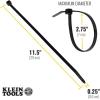 imageKlein Tools 450200 Cable Ties 50Pound Tensile Strength Heavy Duty Nylon Cable Zip Ties Indoor  Outdoor Use 775Inch Black 100Piece115Inch