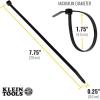 imageKlein Tools 450200 Cable Ties 50Pound Tensile Strength Heavy Duty Nylon Cable Zip Ties Indoor  Outdoor Use 775Inch Black 100Piece775Inch