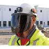 imageKlein Tools 60472 Clear Face Shield for Safety Helmet and CapStyle Hard Hats Impact Rated AntiFog LowProfile Design for GrindingGray Tint