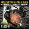 imageKlein Tools 60472 Clear Face Shield for Safety Helmet and CapStyle Hard Hats Impact Rated AntiFog LowProfile Design for GrindingGray Tint