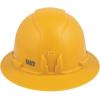 imageKlein Tools 60489 Hard Hat NonVented Full Brim Style Padded SelfWicking OdorResistant Sweatband Tested up to 20kV Yellow