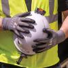 imageKlein Tools 60589 Work Gloves Knit Dipped Cut Resistant ANSI A4 Nitrile Coated Gloves HPPE Fabric Touchscreen Capable Fingertips Large 2PairLarge