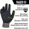 imageKlein Tools 60589 Work Gloves Knit Dipped Cut Resistant ANSI A4 Nitrile Coated Gloves HPPE Fabric Touchscreen Capable Fingertips Large 2PairLarge
