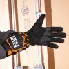 imageKlein Tools 60598 Work Gloves HeavyDuty Suede TPR Impact Resistant TouchscreenCapable Hook ampamp Loop Wrist StrapBlack  Orange  White