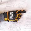 imageKlein Tools 60598 Work Gloves HeavyDuty Suede TPR Impact Resistant TouchscreenCapable Hook ampamp Loop Wrist StrapBlack  Orange  White