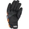 imageKlein Tools 60598 Work Gloves HeavyDuty Suede TPR Impact Resistant TouchscreenCapable Hook ampamp Loop Wrist StrapBlack  Orange  White