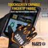 imageKlein Tools 60598 Work Gloves HeavyDuty Suede TPR Impact Resistant TouchscreenCapable Hook ampamp Loop Wrist StrapSmall
