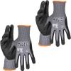 imageKlein Tools 60589 Work Gloves Knit Dipped Cut Resistant ANSI A4 Nitrile Coated Gloves HPPE Fabric Touchscreen Capable Fingertips Large 2PairLarge