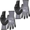 imageKlein Tools 60589 Work Gloves Knit Dipped Cut Resistant ANSI A4 Nitrile Coated Gloves HPPE Fabric Touchscreen Capable Fingertips Large 2PairXLarge