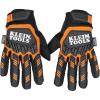 imageKlein Tools 60598 Work Gloves HeavyDuty Suede TPR Impact Resistant TouchscreenCapable Hook ampamp Loop Wrist StrapBlack  Orange  White