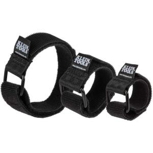imageKlein Tools 450600 Cable Organizer Hook and Loop Cinch Strap Ties Includes 2 6Inch 2 8Inch 2 14Inch Straps Black