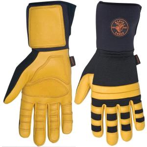 imageKlein Tools Work Gloves Durable Soft Grain Leather Lineman Gloves with Padded Knuckles
