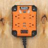 imageKlein Tools 29601 Magnetic Power Strip with Surge Protector Extension Cord 4 Outlets 3 USB Ports 5Foot Cord Power Supply Box with Light PowerBox 1 Heavy Duty