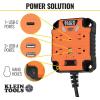 imageKlein Tools 29601 Magnetic Power Strip with Surge Protector Extension Cord 4 Outlets 3 USB Ports 5Foot Cord Power Supply Box with Light PowerBox 1 Heavy Duty