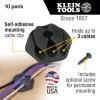 imageKlein Tools 450410 Cable Clips Made in USA SelfAdhesive 3Slot Cable Cord Management Mounting Clips Optional Screw for Permanent Mounting 10Pack3Slot Clips