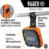 imageKlein Tools AEPJS2 Bluetooth Speaker With Magnetic Strip and Hook Rechargeable Wireless and Aux Capable Hands Free Capable 10 Hr Run Time IP54 Dust and Water ResistantBluetooth Speaker  Wrench