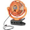 imageKlein Tools PJSFM2 Lithium Battery Operated Fan Rechargeable Mini USB Fan with Clip On Hang Hole and Magnet Mounting Portable OrangeGray9Inch